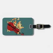 Étiquette À Bagage Chat de calicot drôle jouant la bande dessinée (Devant horizontal)