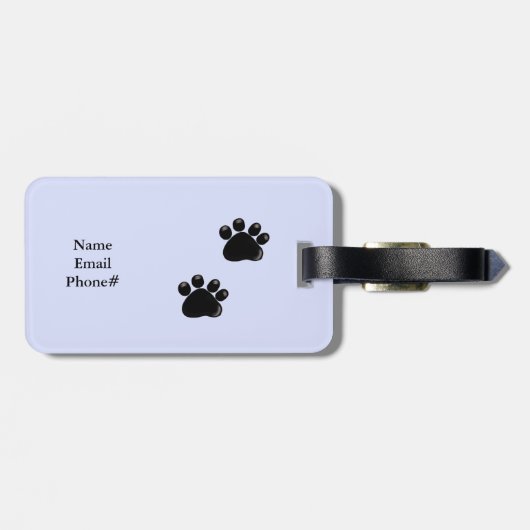 Étiquette À Bagage Chat de dessin sournois (Dos horizontal)