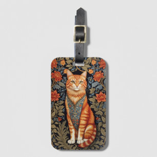 Étiquette À Bagage Chat de gingembre William Morris Inspiré Floral
