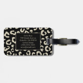 Étiquette À Bagage Chat de la jungle tropicale au sommeil blanc inspi (Dos horizontal)