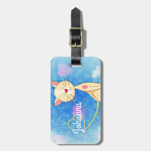 Étiquette À Bagage Chat de rêve (Devant Vertical)