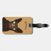 Étiquette À Bagage Chat de Sphynx avec le dessin abstrait de yeux (Dos horizontal)