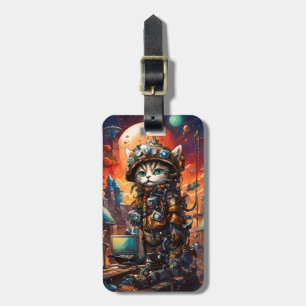 Étiquette À Bagage Chat de Steampunk I