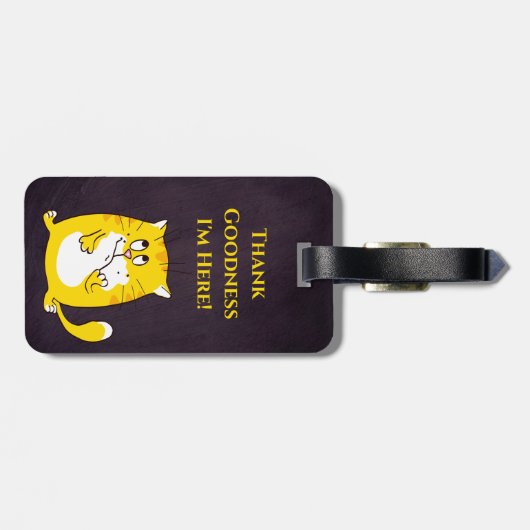 Étiquette À Bagage Chat drôle (Dos horizontal)