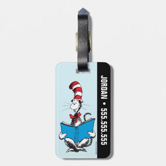 Étiquette À Bagage Chat en lecture Casquette (Dos Vertical)