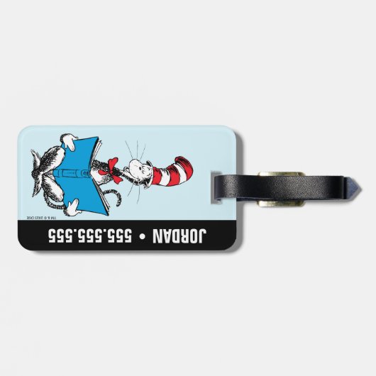 Étiquette À Bagage Chat en lecture Casquette (Dos horizontal)