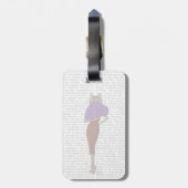 Étiquette À Bagage Chat En Robe Rouge (Dos Vertical)