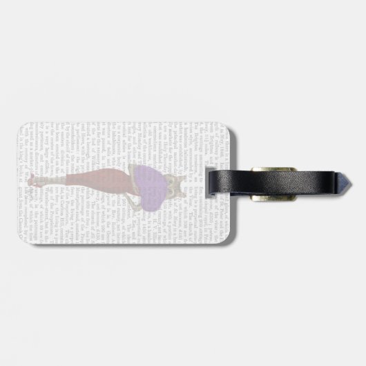 Étiquette À Bagage Chat En Robe Rouge (Dos horizontal)