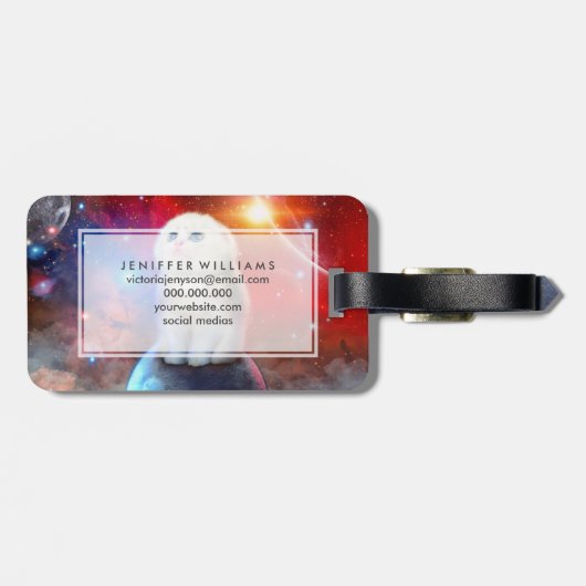 Étiquette À Bagage Chat en train de pleurer dans l'espace (Dos horizontal)