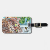 Étiquette À Bagage Chat et abeille (Devant horizontal)