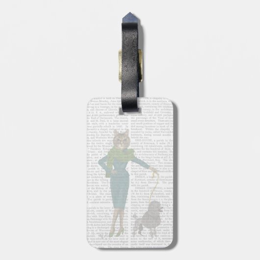 Étiquette À Bagage Chat et caniche (Dos Vertical)