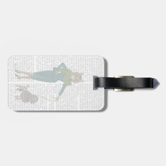 Étiquette À Bagage Chat et caniche (Dos horizontal)