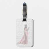 Étiquette À Bagage Chat flamand en rose 2 (Dos Vertical)