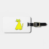 Étiquette À Bagage Chat gras jaune (Devant horizontal)