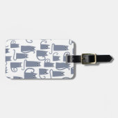 Étiquette À Bagage Chat gris amusant (Devant horizontal)