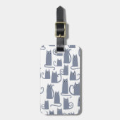 Étiquette À Bagage Chat gris amusant (Devant Vertical)