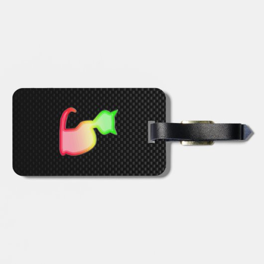 Étiquette À Bagage Chat lisse (Dos horizontal)