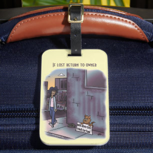 Étiquette À Bagage Chat mendiant