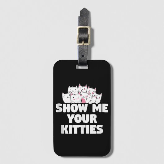 Étiquette À Bagage Chat Montre-moi tes chatons (Devant Vertical)