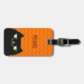 Étiquette À Bagage Chat noir (Devant horizontal)