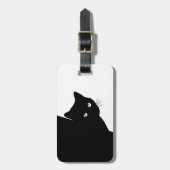 Étiquette À Bagage Chat noir (Devant Vertical)