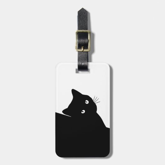 Étiquette À Bagage Chat noir (Devant Vertical)