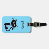 Étiquette À Bagage chat noir (Devant horizontal)