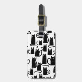 Étiquette À Bagage Chat noir amusant (Devant Vertical)