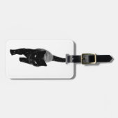 Étiquette À Bagage Chat noir dans la neige (Devant horizontal)