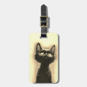 Étiquette À Bagage Chat noir enchanté Or