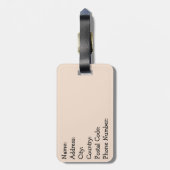 Étiquette À Bagage Chat noir mignon dans le style Mid Century (Dos Vertical)