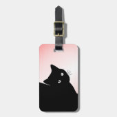 Étiquette À Bagage Chat noir Sly rose (Devant Vertical)