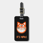Étiquette À Bagage Chat orange (Devant Vertical)