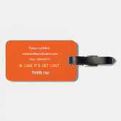 Étiquette À Bagage Chat orange (Dos horizontal)