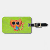 Étiquette À Bagage Chat orange mignon avec l'étoile (Devant horizontal)