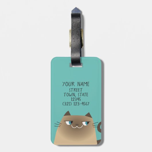 Étiquette À Bagage Chat orange Siamese (Dos Vertical)