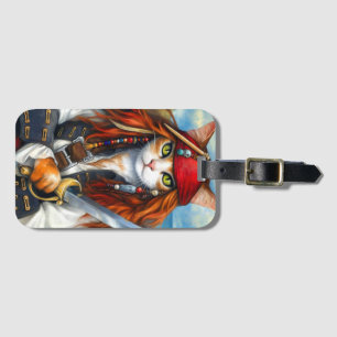 Étiquette À Bagage Chat pirate de Swashbuckler Imaginaire Caractère