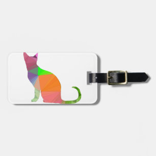 Étiquette À Bagage Chat silhouette basse poly