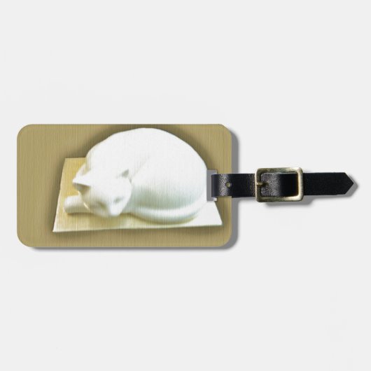 Étiquette À Bagage Chat sur Gold Box II (Devant horizontal)
