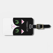 Étiquette À Bagage Chat Tuxedo noir et blanc (Devant horizontal)