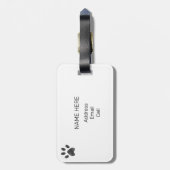 Étiquette À Bagage Chat Tuxedo noir et blanc (Dos Vertical)