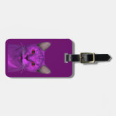 Étiquette À Bagage Chat violet cool (Devant horizontal)