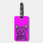 Étiquette À Bagage Chat violet cool (Dos Vertical)