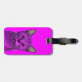 Étiquette À Bagage Chat violet cool (Dos horizontal)