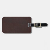 Étiquette À Bagage Châtaigne foncé Brown Faux Cuir (Devant horizontal)