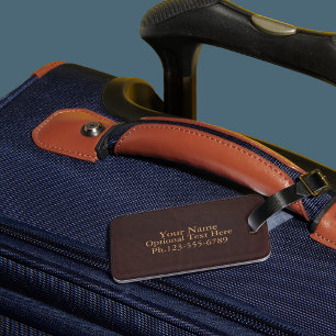 Étiquette À Bagage Châtaigne foncé Brown Faux Cuir