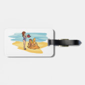 Étiquette À Bagage Château de sable de plage (Dos horizontal)