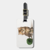 Étiquette À Bagage Chaton avec le fil vert (Devant Vertical)