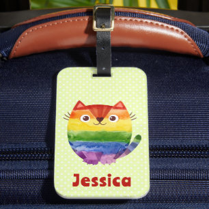 Étiquette À Bagage Chaton fière mignon aquarelle personnalisé