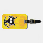 Étiquette À Bagage Chaton mal peigné noir GabiGabi (Devant horizontal)